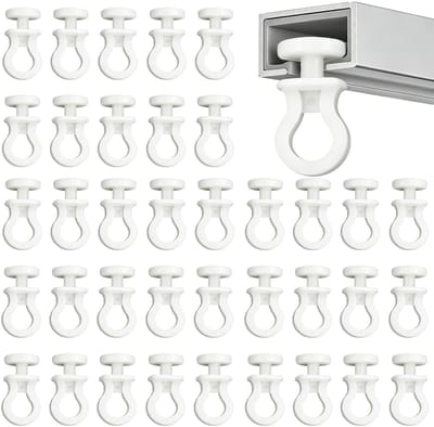 Dailygoods - 120 stuks gordijnhaken, gordijnrailzweefvliegtuigen, kunststof gordijnrailhaak voor raam, caravangordijnhaken, duurzaam roestvrij, railglijders voor douche, deur en plafondrails