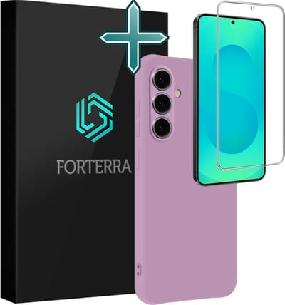 Hoesje Met Screenprotector - Geschikt voor Samsung Galaxy S25 FE - Sterk & Shockproof - Telefoon Hoes - Back Cover - Siliconen Case - Lila