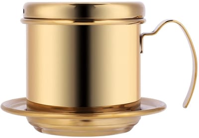 Dailygoody - Koffiedruppelaar - Herbruikbare Koffiefilter - Milieuvriendelijk - Gouden - Handmatige Koffiezetter - Perfect voor Thuis en Kantoor