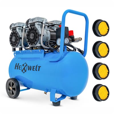 HEXWELT Compressor - Olievrij - 50 L - 8 bar - 3000 W - HEXWELT HW-KBO-4T-50L