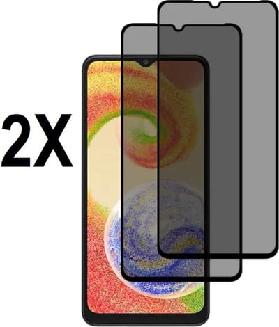 Screenz® - PRIVACY Screenprotector geschikt voor Xiaomi Redmi 9A - Tempered glass Screen protector geschikt voor Xiaomi Redmi 9A - Beschermglas - Privé Glasplaatje - 2 stuks