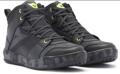 Dainese Suburb D-WP Zwart Camo Acid Geel Waterdichte Motorschoenen - Laars