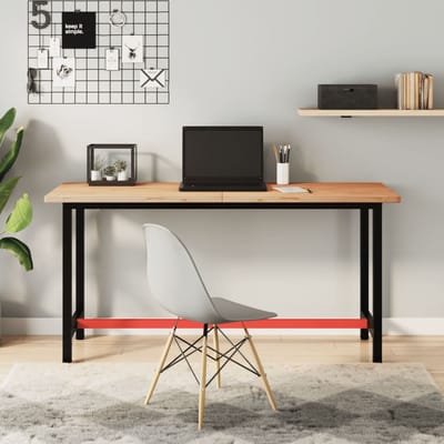 vidaXL - Werkbank - 150x55x81,5 - cm - massief - beukenhout - en - metaal