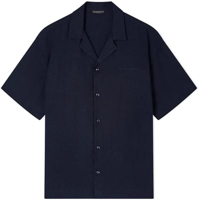 Emporio Armani Em000593_af20590 Overhemd Met Korte Mouwen Blauw XL Man