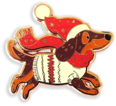 Naaldenhouder - Needleminder Santa Dachshund - Santa's Teckel - letistitch