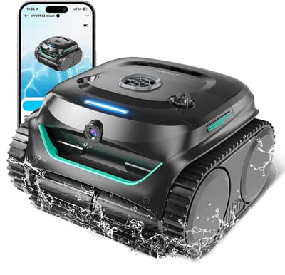 WYBOT C2 Vision Snoerloze Zwembad Robotstofzuiger, Twee-Laags Filtratie, Borstelloze Motoren voor Krachtige Zuigkracht, Zwart Groen groen/zwart