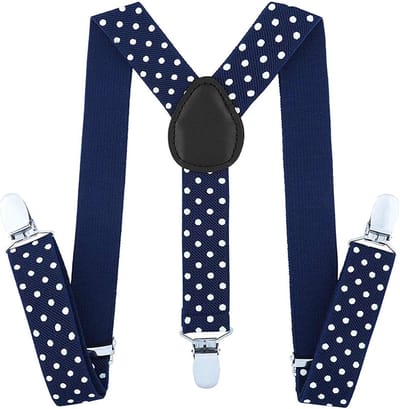 Fako Fashion - Kinder Bretels - Kinderbretels - Stippen - 65cm - Navy Blauw
