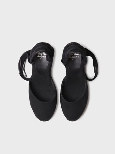 Valenciaanse espadrille voor dames met sleehak en linten | FLORINA