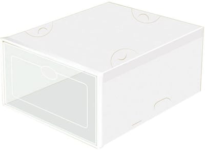 Schoenendoos, stapelbare schoenenorganizer, kunststof box met doorzichtige deur, herbruikbare schoenenopslag, 29,8x21,5x12,6cm, voor schoenen tot maat (Color : Clear, Size : 4pcs)