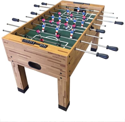 Tafelvoetbaltafel - Kickertafel Speeltafel - Spelplezier Thuis - Robuust MDF Materiaal - 137cm Lengte - Houtkleur