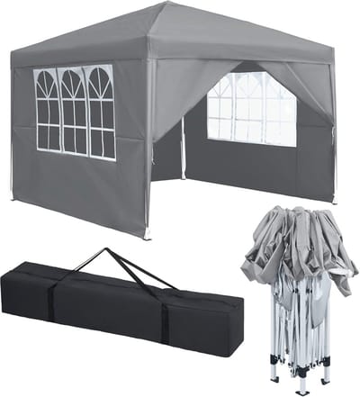 Vouwpaviljoen Feesttent - Partytent Tuinpaviljoen - Buitenfeest Georganiseerd - Waterdicht UV Bestendig - 2.5x2.5 Meter - Grijs