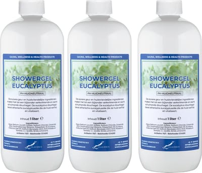 Douchegel Eucalyptus 1 Liter - set van 3 stuks - Showergel