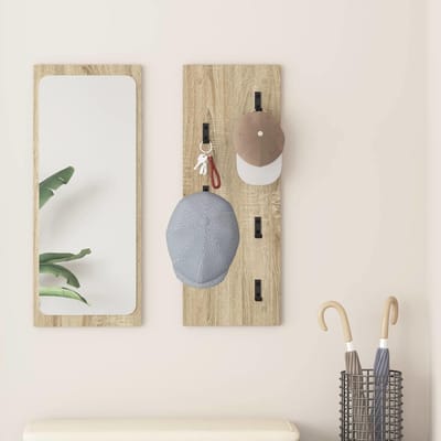 vidaXL - Wandgemonteerde - kapstok - Muurmontage - Sonoma - Eik - 30 - x - 1,5 - x - 80 - cm