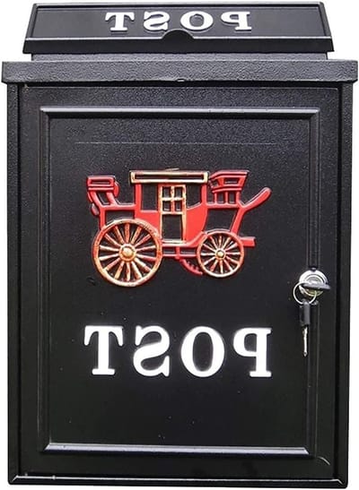 Wandbrievenbus Pakketbrievenbus - Brievenbus Buiten - Veilig Post Ontvangen - Gegalvaniseerd Staal - 46 x 30 x 9.5 cm - Zwart
