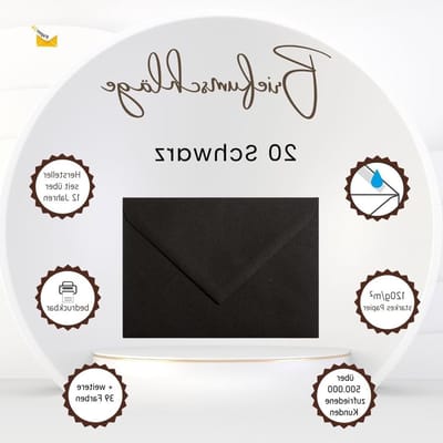 Enveloppen B6 - Briefkaartenvelop Wenskaartenvelop - Uitnodigingen versturen - Met natte lijm - 125 x 175 cm - Zwart