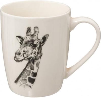 Secret de Gourmet Safari mok 36cl - Afrikaanse dieren - Zwart/Wit