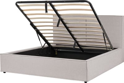 MOISSAC - Bed - Lichtgrijs - 160 x 200 cm - Polyester