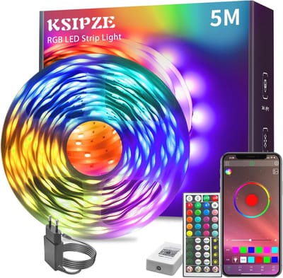 Ledstrip 5 m RGB met afstandsbediening en Bluetooth voor sfeervolle verlichting