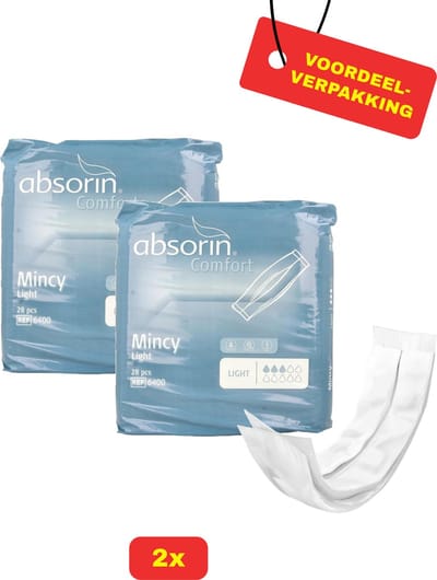 2x Absorin Mincy Licht Inlegverband Mannen - 2x 28 stuks - Voordeelverpakking!