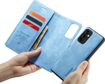 CaseMania Bookcase hoesje geschikt voor Samsung Galaxy A54 - Effen Lichtblauw - Kunstleer