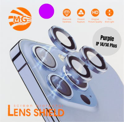Geschikt Voor iPhone 14 / 14 Plus Camera Lens Protector - Paars - Eenvoudige Installatie - Camera Protector iPhone 14 / 14 Plus - Roestvrij Staal - Gehard Glas - Screenprotector