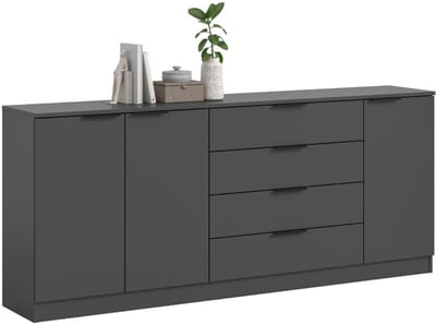 Kopenhagen dressoir 4 laden, 3 deuren antraciet.