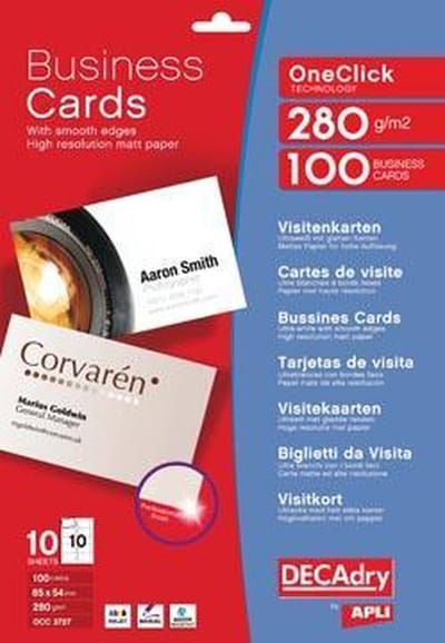 Decadry visitekaarten OneClick mat