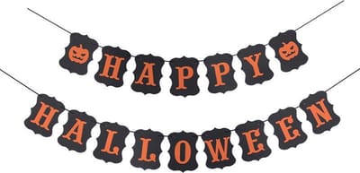 Halloween Decoratie Zwarte Happy Halloween Versiering Halloween Slinger Accessoires Zwart – 1 Stuk