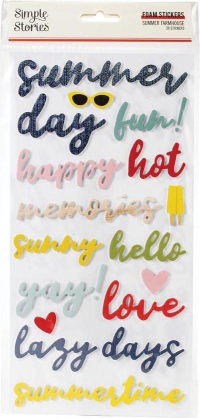 Simple Stories Summer Farmhouse Foam Stickers 39/Pkg (SFH12622)