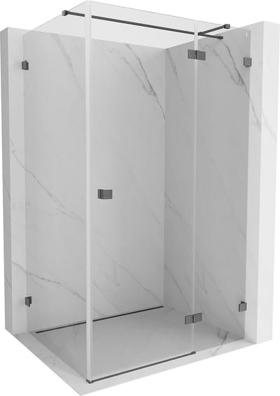 Mexen Lunar T draaideur douchecabine rechts 70 x 80 , transparant, geborsteld geweergrijs - 834T-070-080-66-00-P