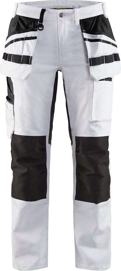 Blaklader Dames Schildersbroek met stretch 7910-1000 - Wit/zwart - C40