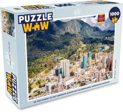 Puzzel De zon schijnt op het gebergte achter de Colombiaanse hoofdstad Bogota - Legpuzzel - Puzzel 1000 stukjes volwassenen