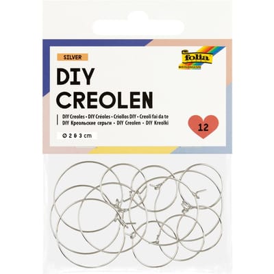 Creolen, 12 stuks - Zilver