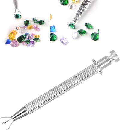 Diamanten en Edelstenen Oppak Tool met 4 Klauwen, RVS Pincet voor Sieraden Maken en Oppakken van Edelstenen