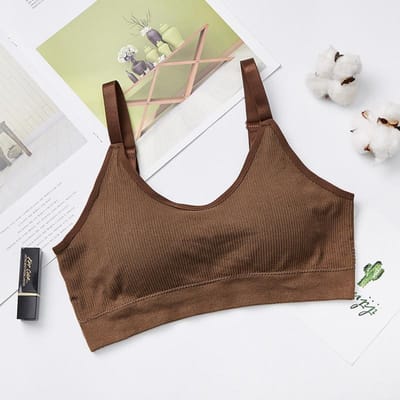 Brassière Sans Couture Femme Sans Armature Sexy Soutien-gorge Coque Complète Respirante Lifting Bralette Fitness Sport Top Tube Coussinet Amovible Bust 60 - 90 cm