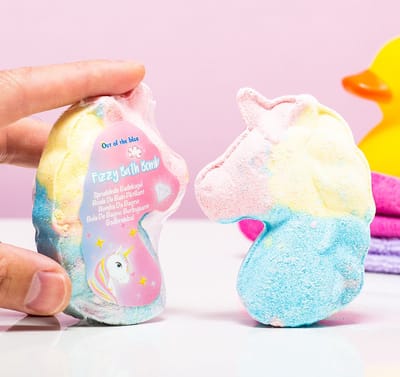 Fizzy Bad Bruisbal Unicorn 8x3cm - Met snoepgeur en knallende kleuren