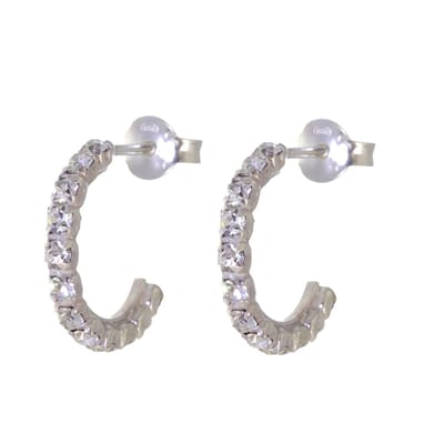 Behave – Oorbellen – 925 Sterling Zilveren Oorringen met Transprante Kristal steentjes