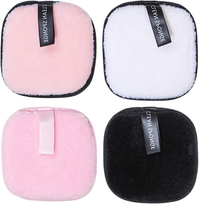 Herbruikbare Gezichtsdoekjes - Make-up Pads - Huid Reinigen - Milieuvriendelijk en Wasbaar - 4 Stuks - Zwart en Wit