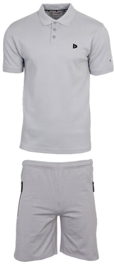 Donnay - Zomerset (Kevin) - Polo/Joggingshort - Heren - Light Grey (344)- maat S
