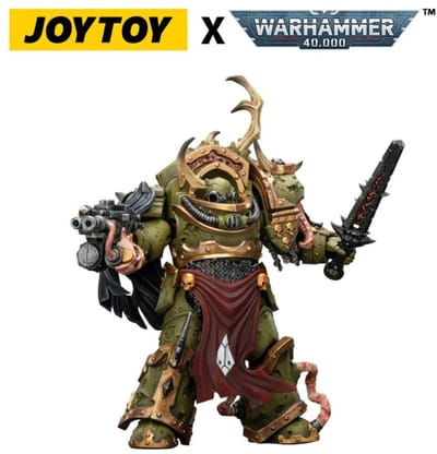 Joy Toy (CN) Warhammer 40,000 Action Figure Death Guard Blightlord Terminator 3 met Combi-bolter and Bubotic Blade 14 cm Action Figuur
