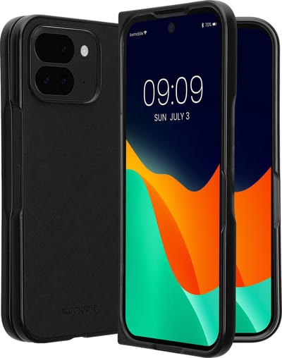 kwmobile Hoesje geschikt voor Google Pixel 9 Pro Fold - 2-delig telefoonhoesje in zwart - Imitatieleer