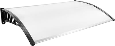 Voordeur Luifel - Overkapping Deur - Huis Beschermen - Robuust Polycarbonaat - 150 x 90 cm - Helder Zwart