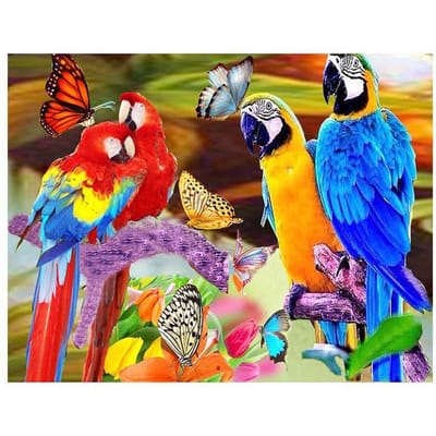 Peinture diamant ronde à faire soi-même, broderie d'oiseaux 20X30CM red