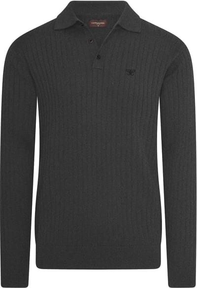 Cappuccino Italia - Heren Trui Massa Knit Polo - Grijs - Maat M