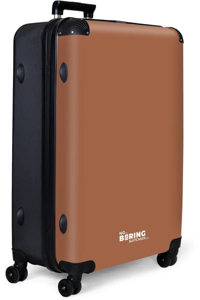 NoBoringSuitcases.com® - Koffer groot - Reiskoffer lichtgewicht - Terracotta - Effen - Rolkoffer met 4 wielen - Grote trolley XL - 98 liter bagage