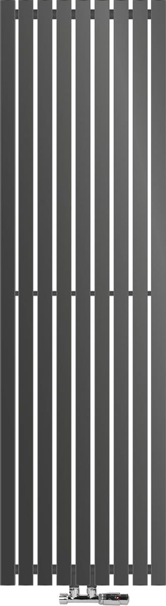 Badkamerradiator Stella 480x1600 mm antraciet met wandaansluitset