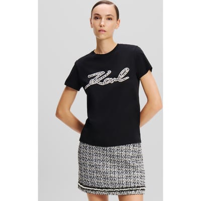 Karl Lagerfeld Boucle Karl Signature T-shirt Black Taglia: S | Maglie Sportivi Outlet | Donna | Nero