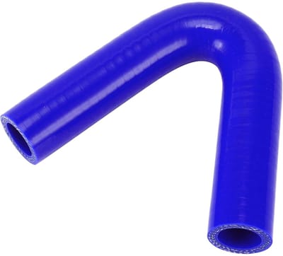 Dailygoods- Koelslang Silicone 135 Graden - 22mm Binnendiameter - 120mm Lengte - Blauw - Meerlaags Geweven Doek - Bestand tegen Hoge Temperatuur - Siliconenslang