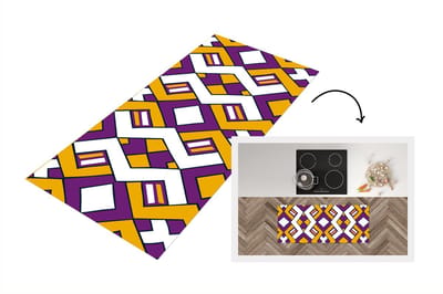 Keukenloper 120x50 cm - Keukenmat vinyl Design - Lijn - Retro - Keukenmatten loper - Keuken vloerkleed tapijt