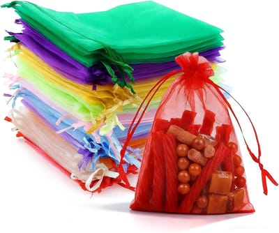 100 Stuks Kleine Kleurrijke Organza Zakjes voor Cadeaus en Sieraden 15x10 cm